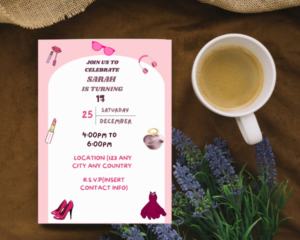 GIRL MAKEUP INVITATION