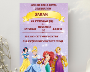 DISNEY PRINCESS BIRTHDAY INVITATION TEMPLATE