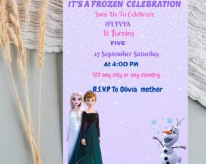 FROZEN THEMED BIRTHDAY INVITATION