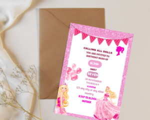 BARBIE THEMED BIRTHDAY INVITES