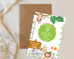 SAFARI THEMED BIRTHDAY PARTY INVITATION