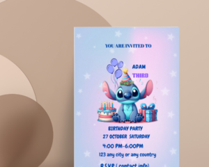 STITCH THEMED PARTY INVITATION
