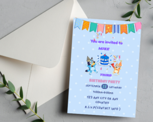 BLUEY THEMED BIRTHDAY INVITATION